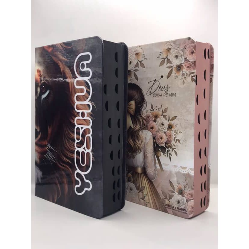 Kit 2 Bíblias Sagrada Tamanho Grande com Harpa Palavras de Jesus em Vermelho Capa Dura (Kit 68) em Oferta na Shopee