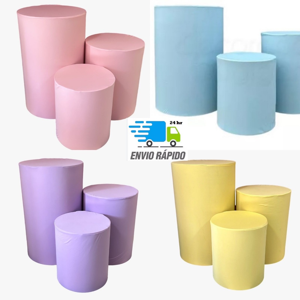 Kit Capa Trio de Cilindro Decoração Festa - Várias Cores