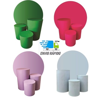 Kit Capa Trio de Cilindro + PAINEL 1,50m Decoração Festa - Várias Cores em Oferta na Shopee