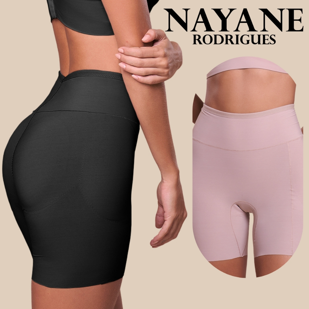 Bermuda Bundex Nayane Rodrigues com Quatro Enchimentos Removíveis Cintura Alta Aumenta o Bumbum
