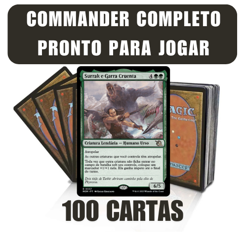 Deck Commander Completo Magic com cartas em Inglês/Português em Oferta na Shopee