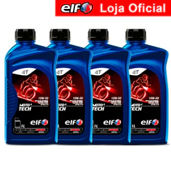 Kit 4x Óleo 100% Sintético 10W-50 Elf Moto 4 Tech