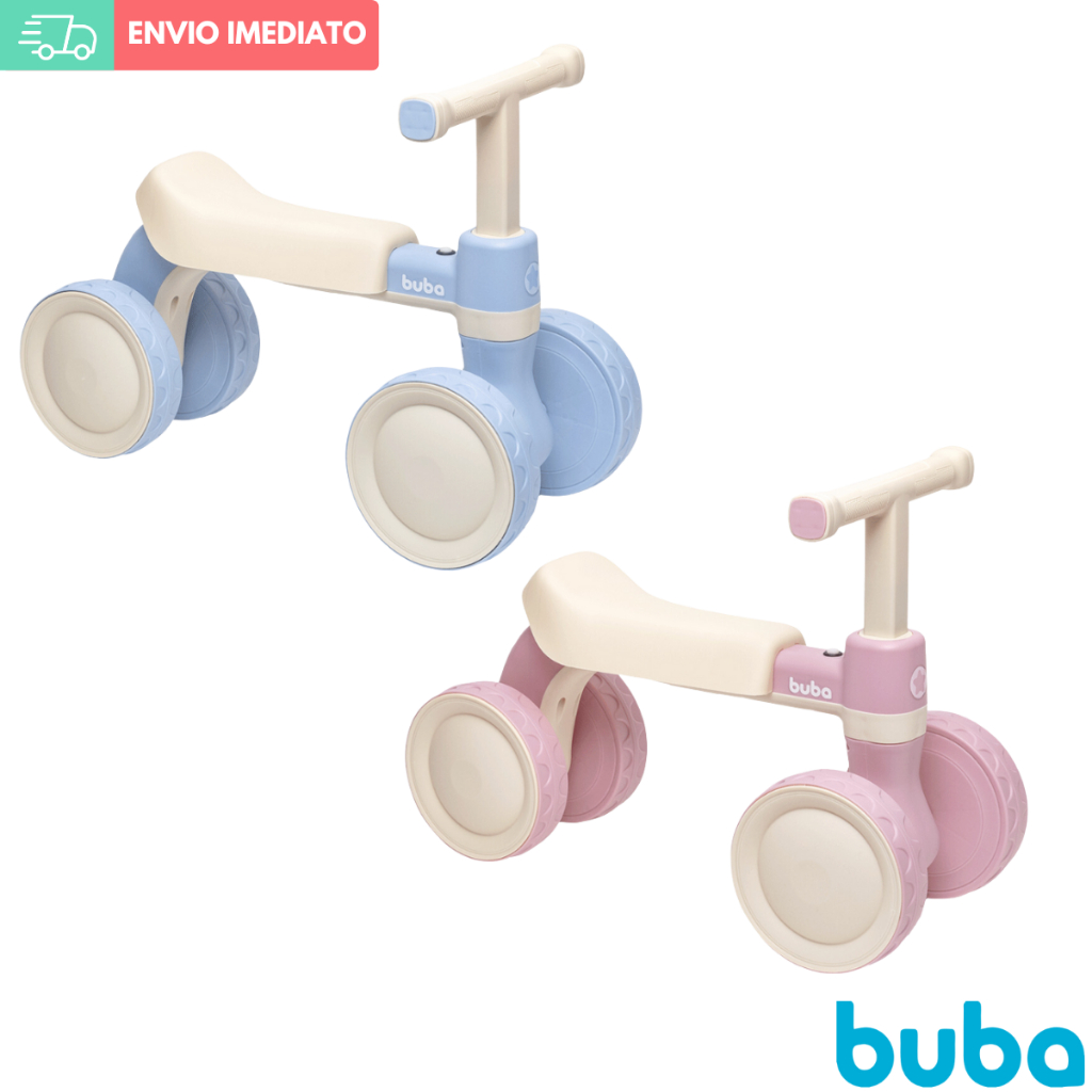Bicicleta de Equilíbrio Buba Bebê Infantil com Som 4 Rodas