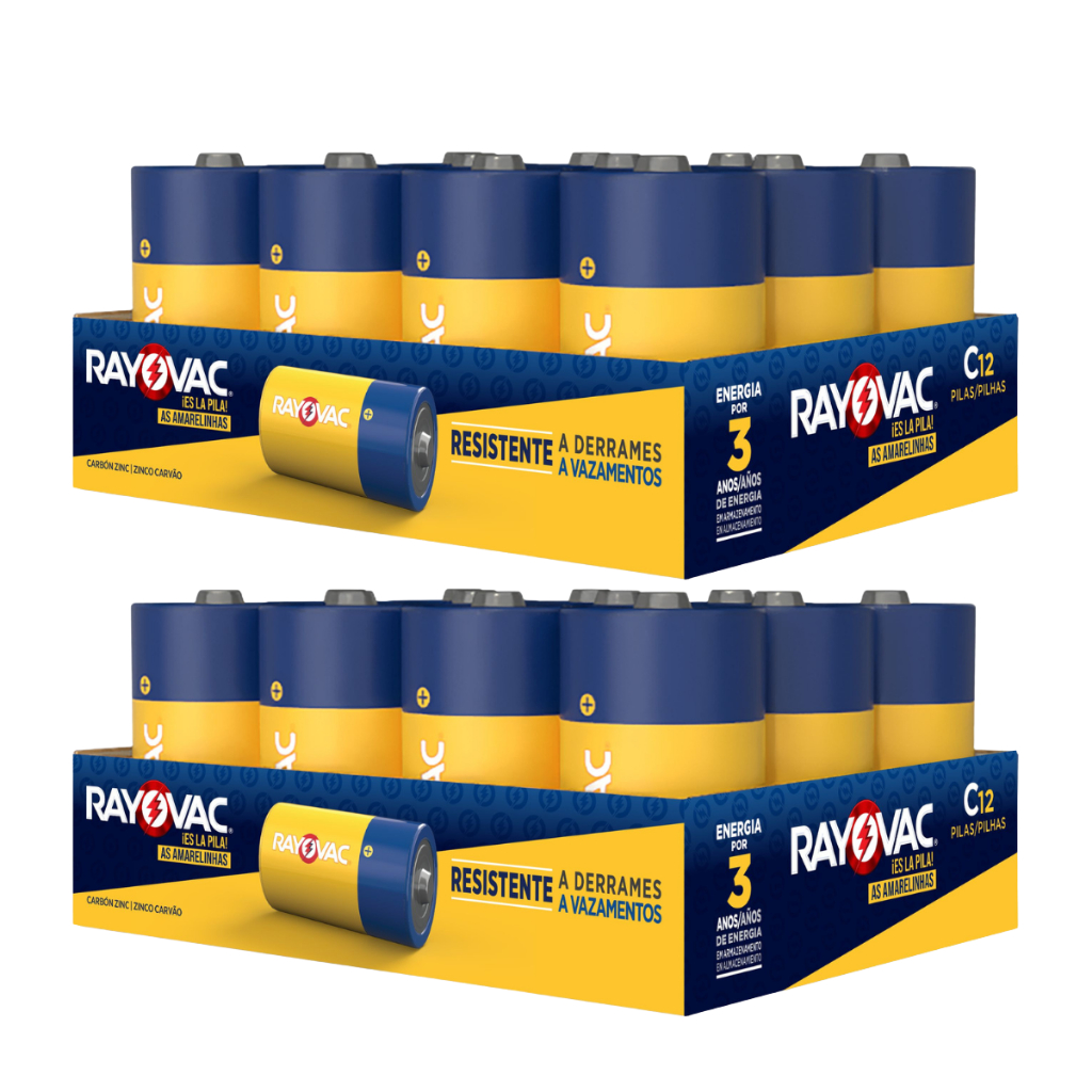 Pilha Zinco Rayovac Tamanho C Bandeja Com 24 Unidades