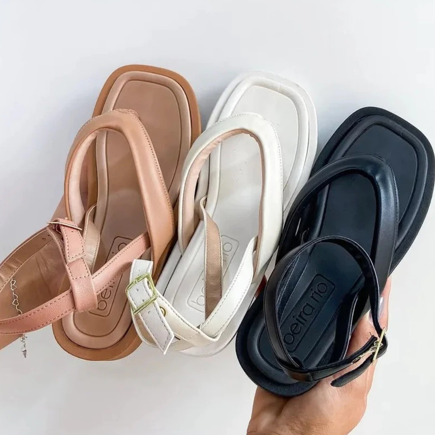 Sandália Feminina Beira Rio FlatForm Plataforma Original Fivela Lançamento Confortável 8487.206