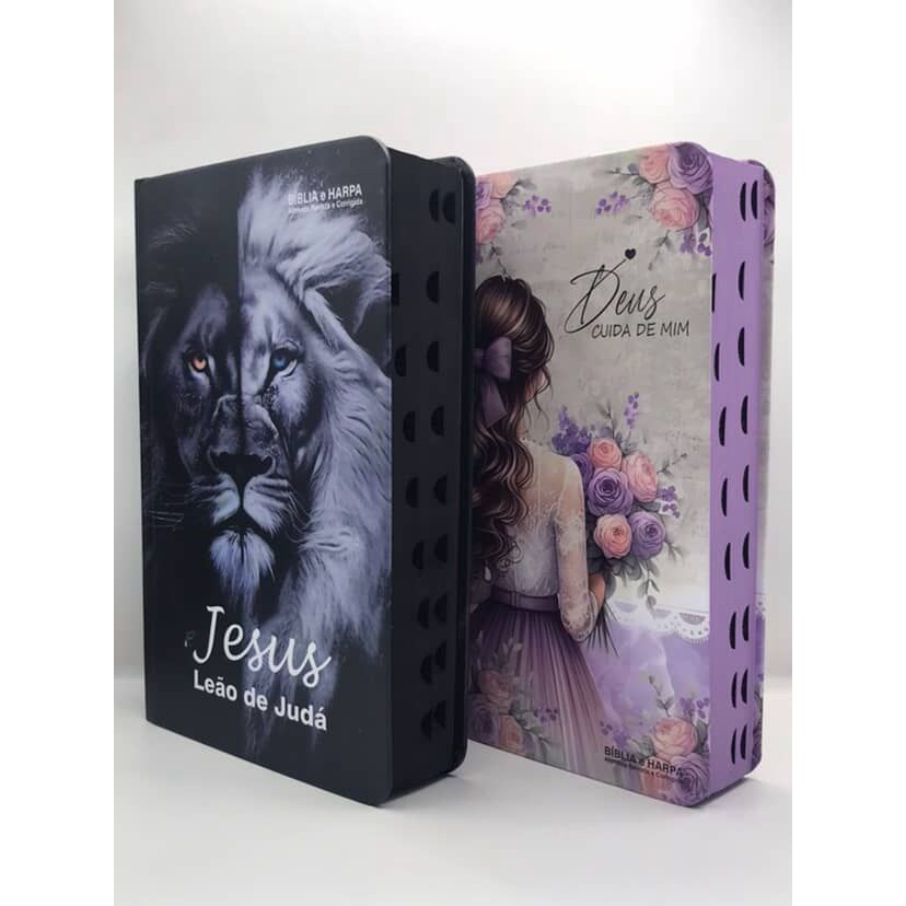 Kit 2 Bíblias Sagrada Tamanho Grande com Harpa Palavras de Jesus em Vermelho Capa Dura (Kit 71) em Oferta na Shopee