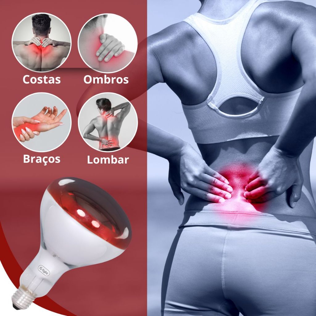 Detalhes do Lâmpada Luz Infravermelho para Fisioterapia dores musculares 150W