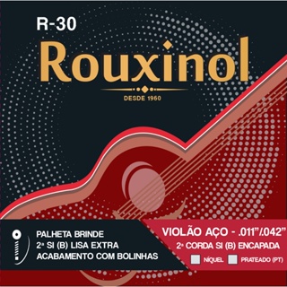 Encordoamento Rouxinol R30 Violão Aço .011" Encapada Niquel em Oferta na Shopee