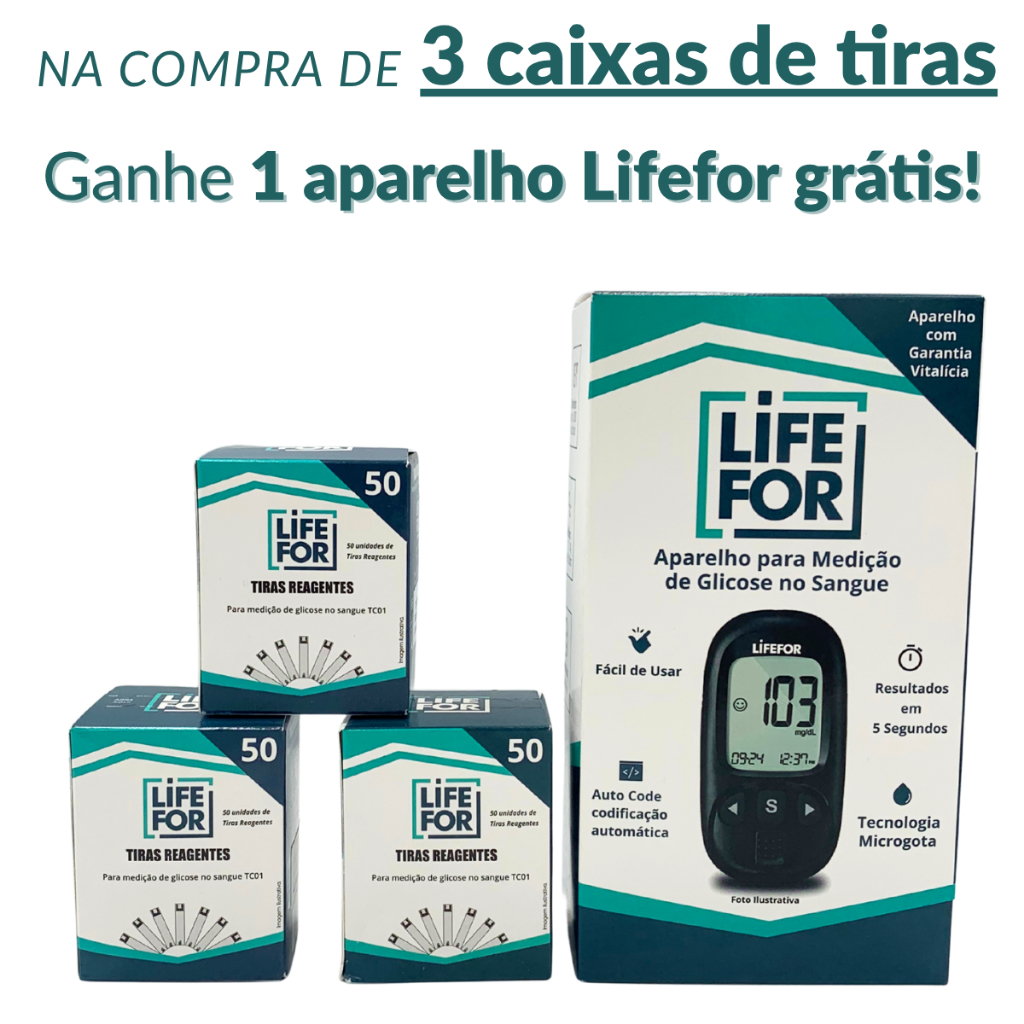 Kit Compre 3 Tiras Lifefor Ganhe 1 Aparelho Medidor Glicose em Oferta na Shopee