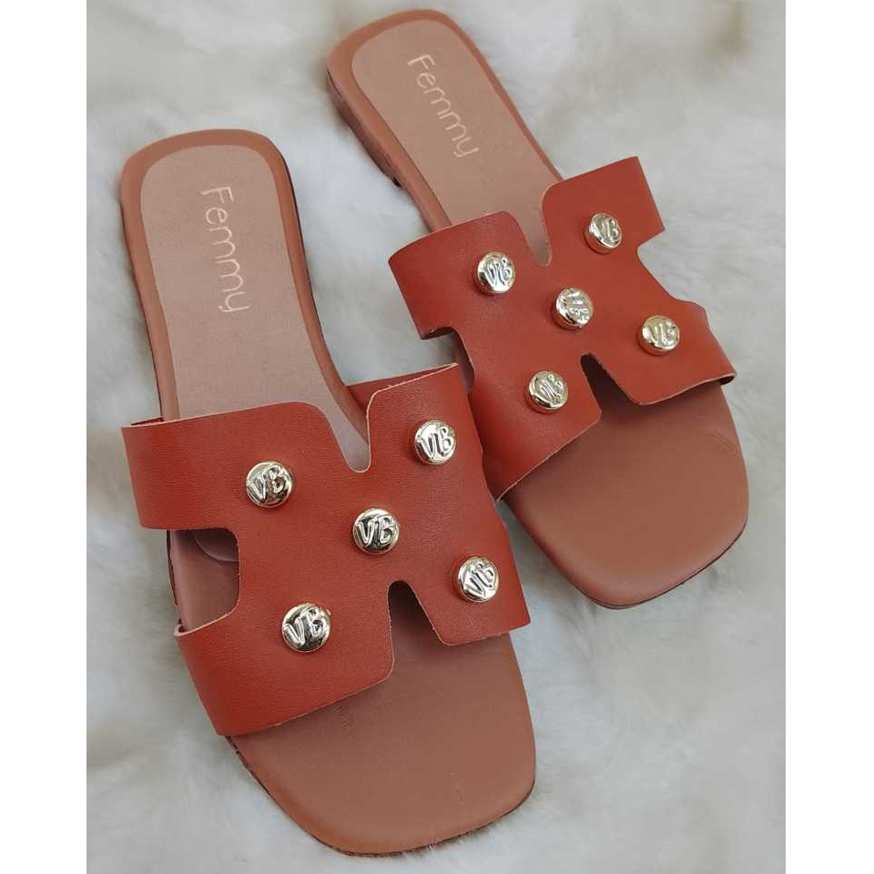 Sandália Rasteirinha Flat Casual Feminina H Com acessórios – ELEGANTE e CONFORTÁVEL - Tendencia Verão