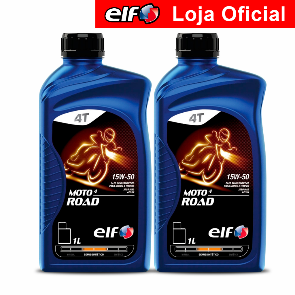 Kit 2x  Óleo Semissintetico Elf Moto 4 Road 15W-50 em Oferta na Shopee
