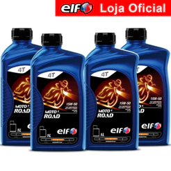 Kit 4x Óleo Semissintetico Elf Moto 4 Road 15W-50