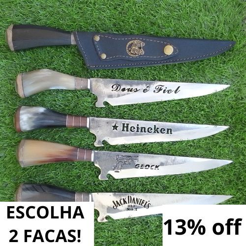 Kit 2 Facas Artesanais Disco de Arado 9 Polegadas