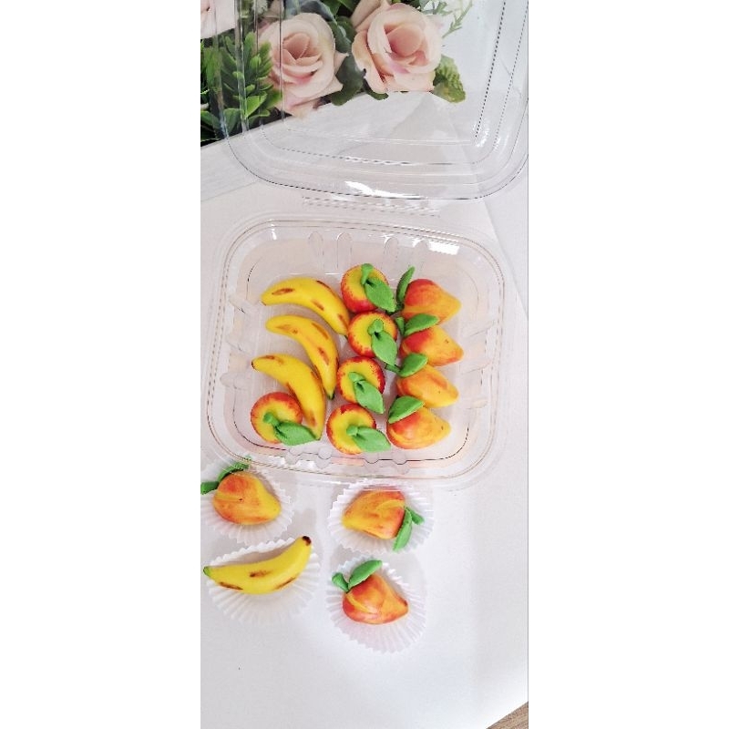 frutinhas de leite em pó 12unid,banana,maçã,,pêssego.