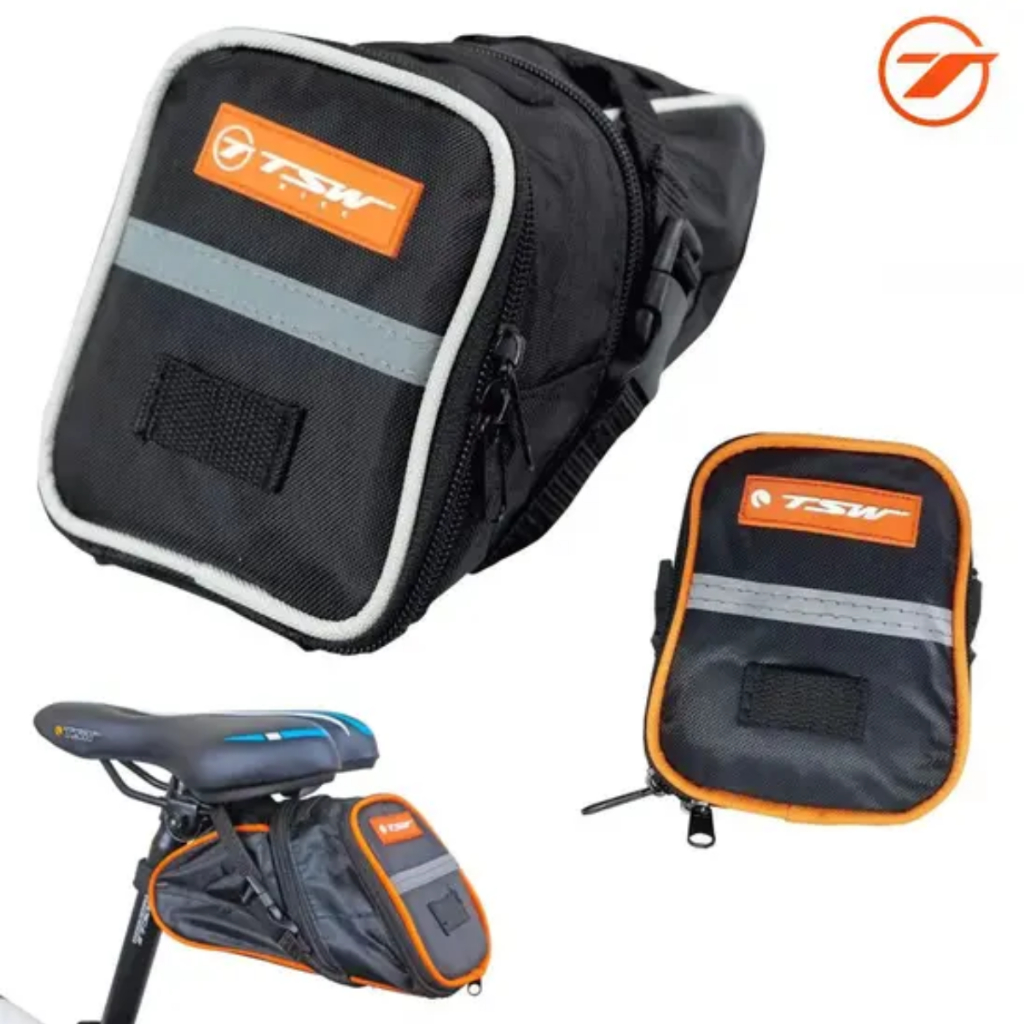 Bolsa Expansiva de Selim TSW Impermeável com Zíper para Bike MTB Speed Ciclismo Resistente a água