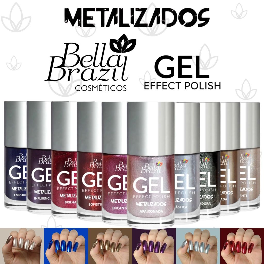 Kit 10 Esmaltes Bella Brazil Esmalte Metalizado Bella Brazil Efeito Gel em Oferta na Shopee