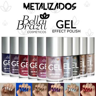 Kit 10 Esmaltes Bella Brazil Esmalte Metalizado Bella Brazil Efeito Gel em Oferta na Shopee