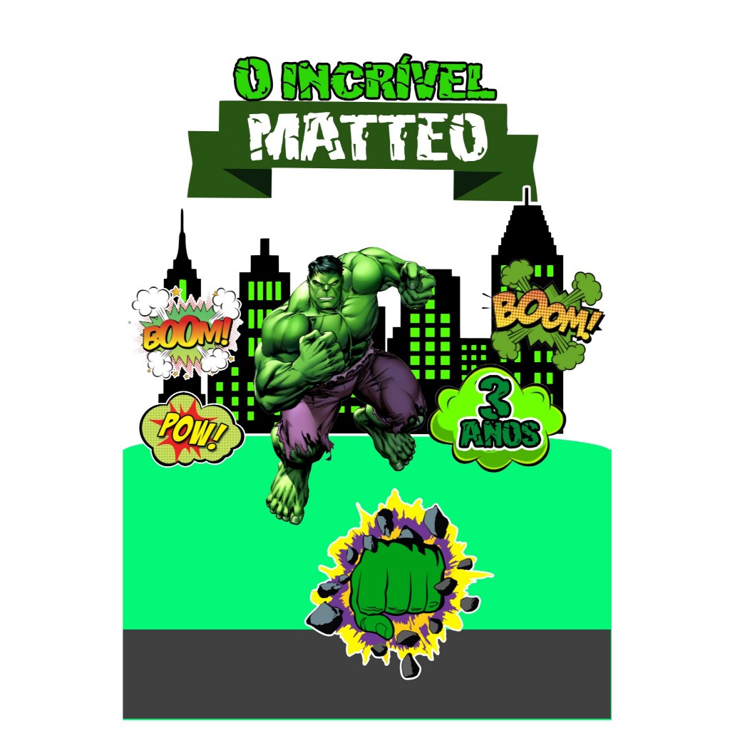 TOPO DE BOLO HULK em Oferta na Shopee