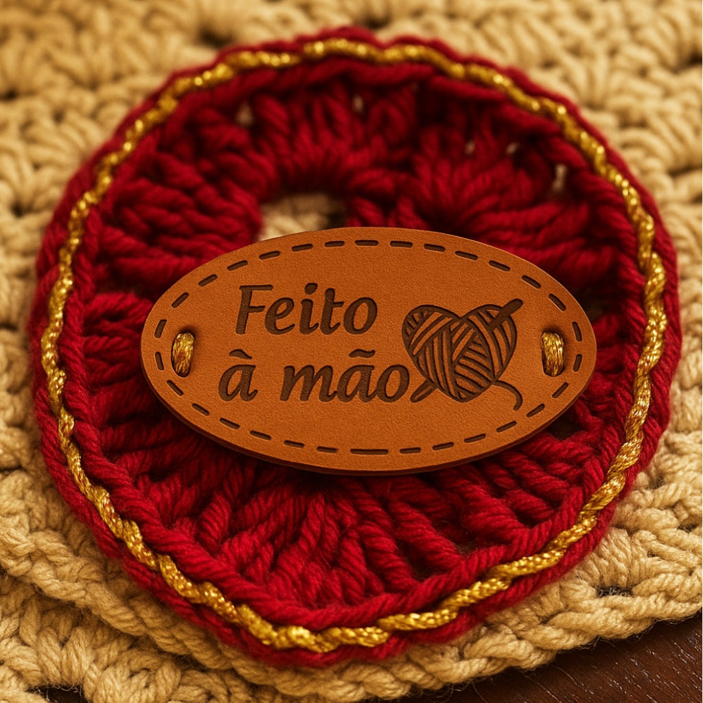 Promo Etiquetas Couro Oval Feito À Mão Gravado a laser 3x1,5cm em Oferta na Shopee