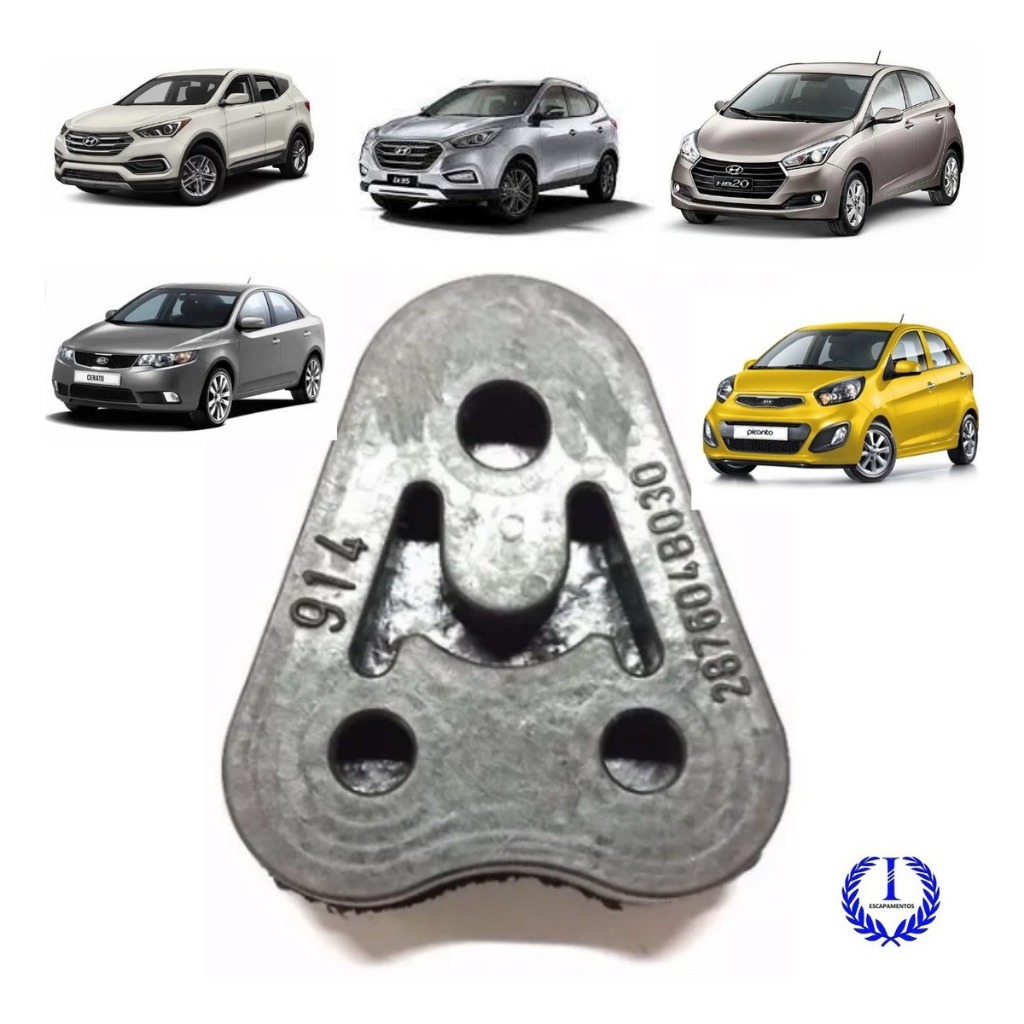 Borracha / Coxim Escapamento Hyundai Hr Ix35 Santa Fé Hb20 / Kia Picanto Cerato