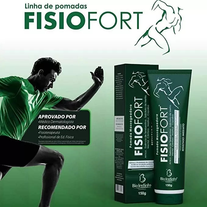 KIT COM 12 UNIDADES POMADA MASSAGEADORA  FISIOFORT( VERDE ) 150G BIO INSTINTO