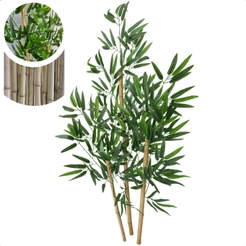 Bambu Artificial 1 Metro Folhas de Silicone Sem Vaso Decoração