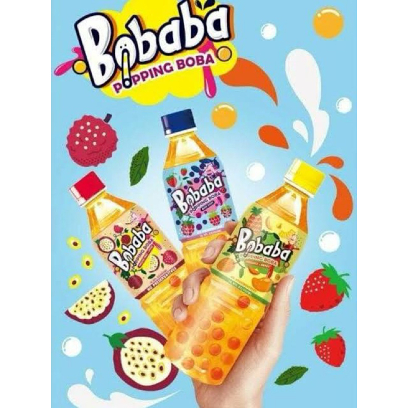 Bebida Com Bolinhas que estouram BOBABA POPPING BOBA  500ml - Suco sabor maracujá e lichia ou frutas vermelhas em Oferta na Shopee