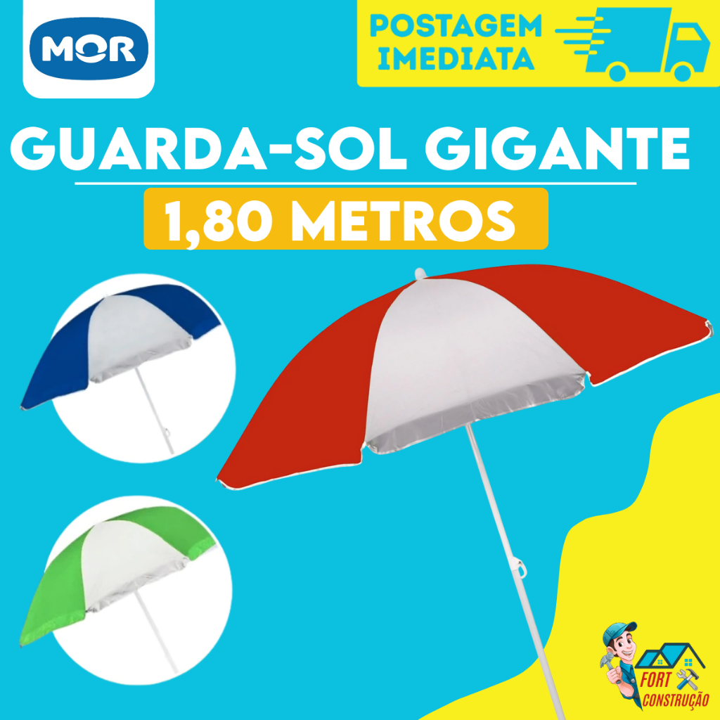 Guarda Sol Praia Gigante 1,80m Piscina E Pesca Proteção UV FPS 70 em Oferta na Shopee