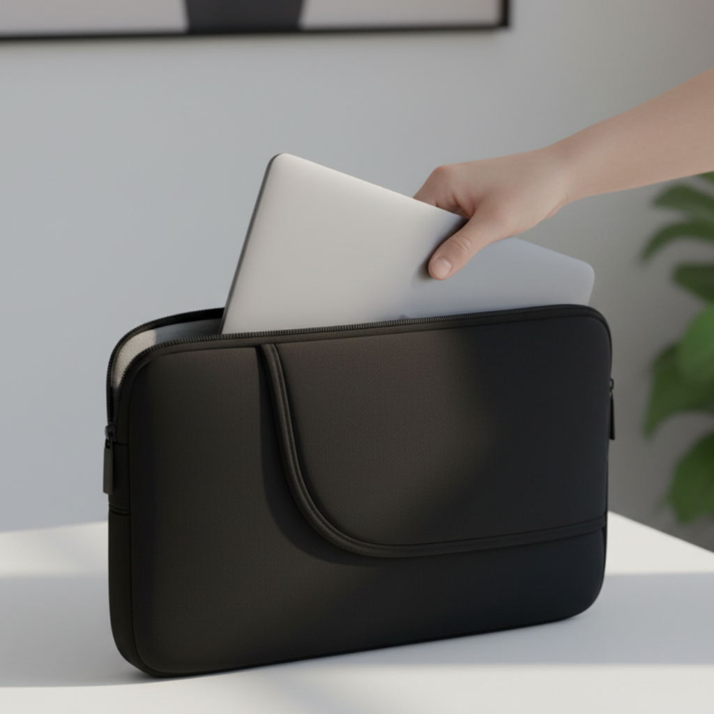 Capa luva Notebook 13 14 15'6 17 Impermeável Protetora Com Zíper Resistente Leve Portátil Preta Slim