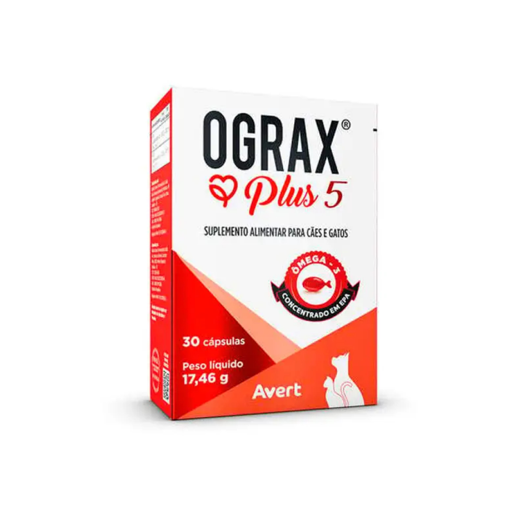 Ograx Plus 5 Suplemento Veterinário Ômega 3 30 Capsulas em Oferta na Shopee