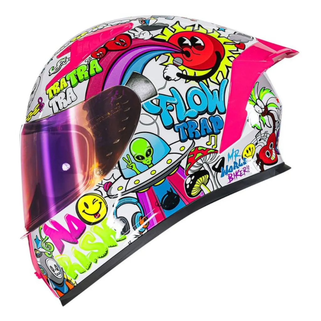 Capacete Fechado Flow Trap Branco Norisk