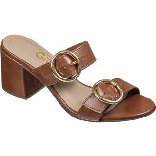 Sandália Feminina Salto Alto Bloco Tiras Fivela Lateral Metalizado Confortável Estilosa Moda GiGiL em Oferta na Shopee