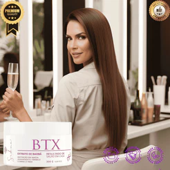 B-Tox Capilar 300g Profissional - Redução de Frizz Brilho e Efeito Liso alinhado resultado de salao.