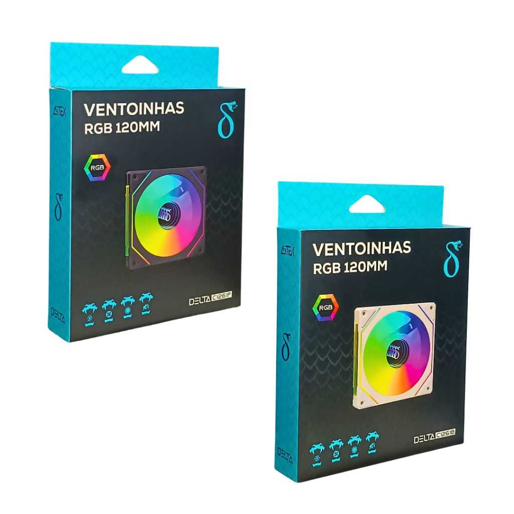 Cooler Fan Aitek RGB + Pwm 6 Pinos 1300rpm