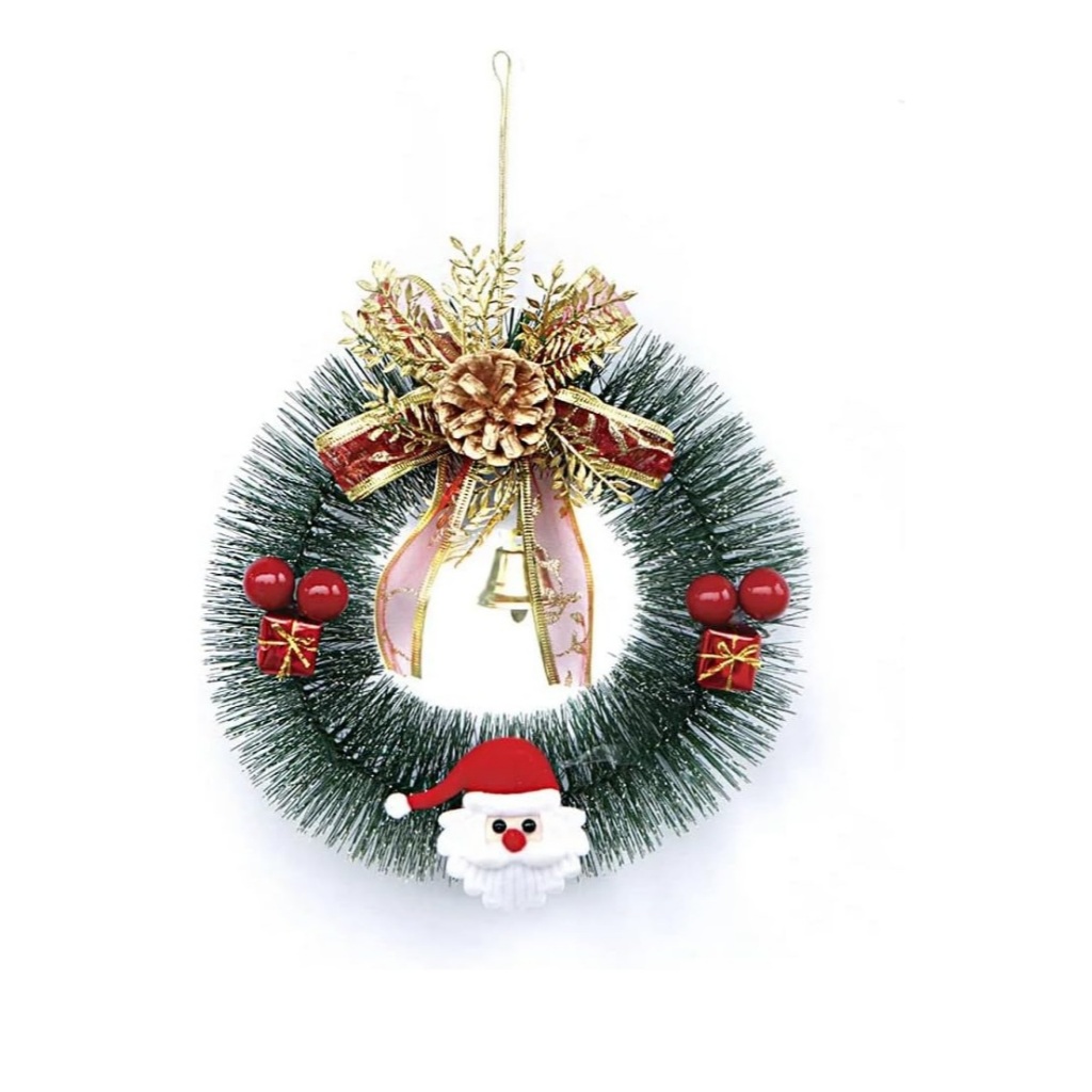 Guirlanda de porta enfeite decoração papai noel 20cm Wincy - enfeite natal