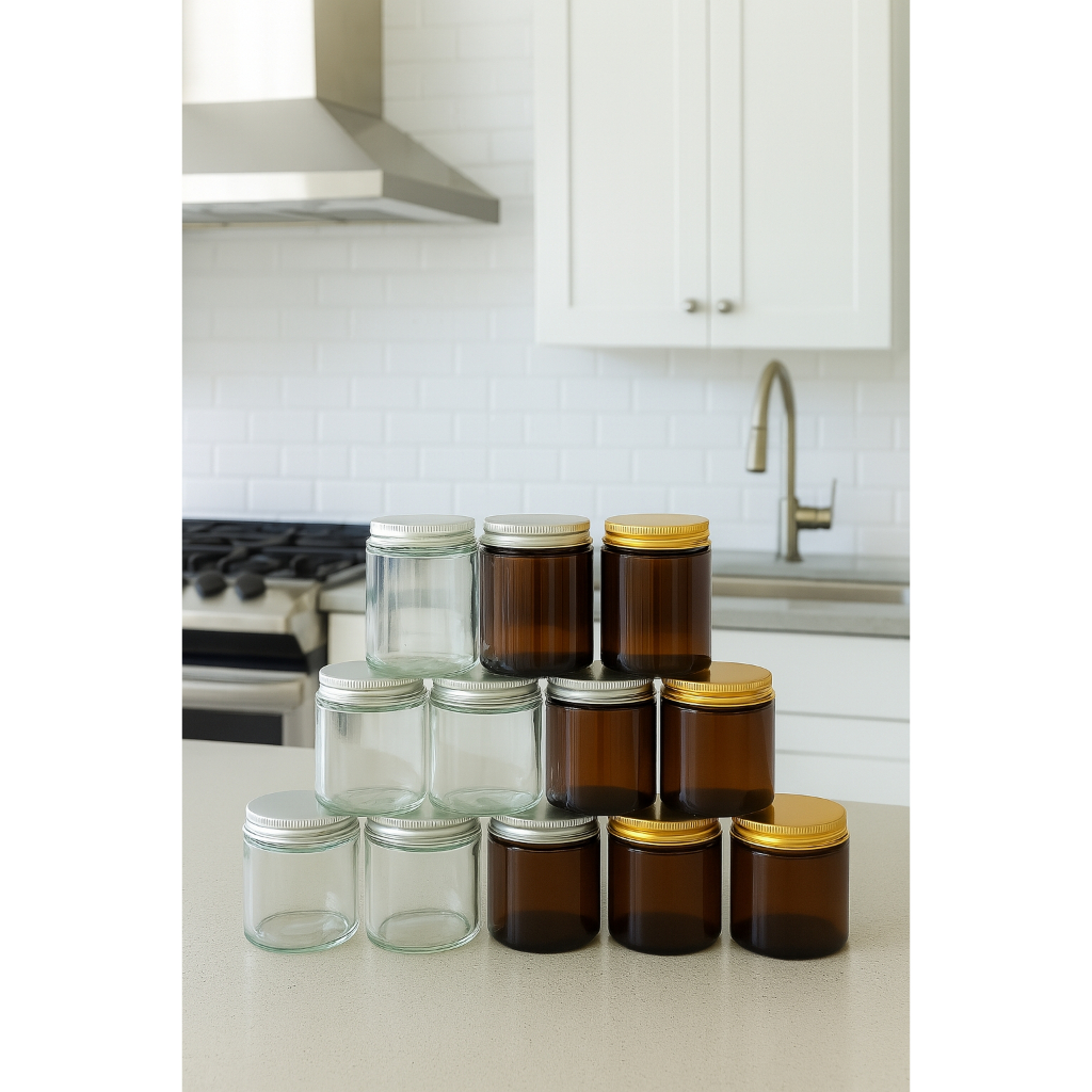 12 Potes Vidro 150ml Tampa De Alumínio Tempero Porta Vela