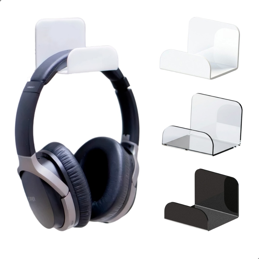 Suporte Acrílico para Fone de Ouvido Parede Monitor Mesa 3 Cores Organização Setup Gamer Decorativo