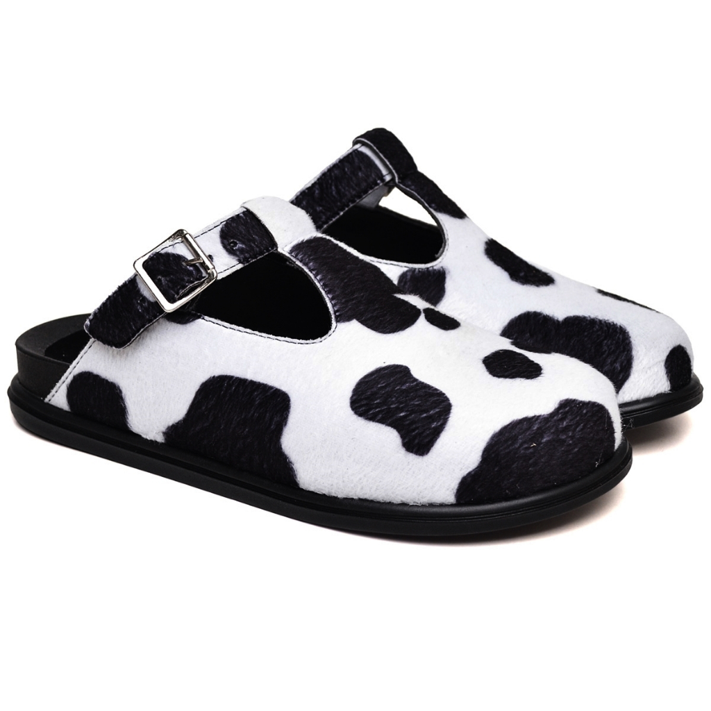Mule Feminino Sapato Clog Animal Print Vaca BOB 1902DB em Oferta na Shopee