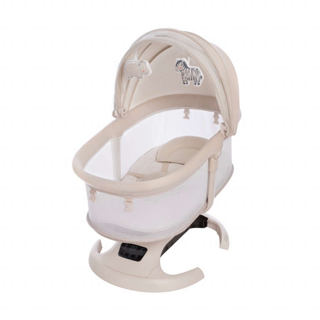 Cadeira de Balanço Multimotion Orbit Mastela – Lançamento Bege com Berço Moisés, Timer e Cinto de 5 Pontos