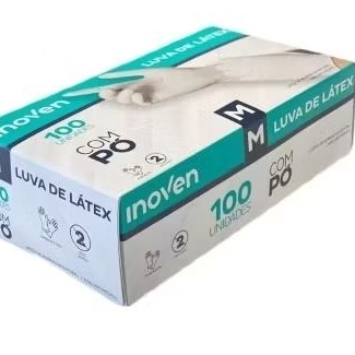 Luva látex tamanho M com pó em Oferta na Shopee
