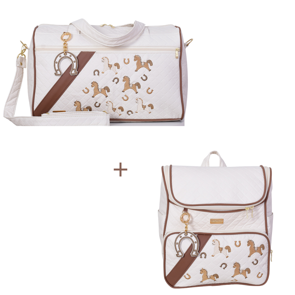 Kit Bag Maternidade + Mini Mochila Maternidade Menino/Menina Coleção José e Maria - 02 Peças