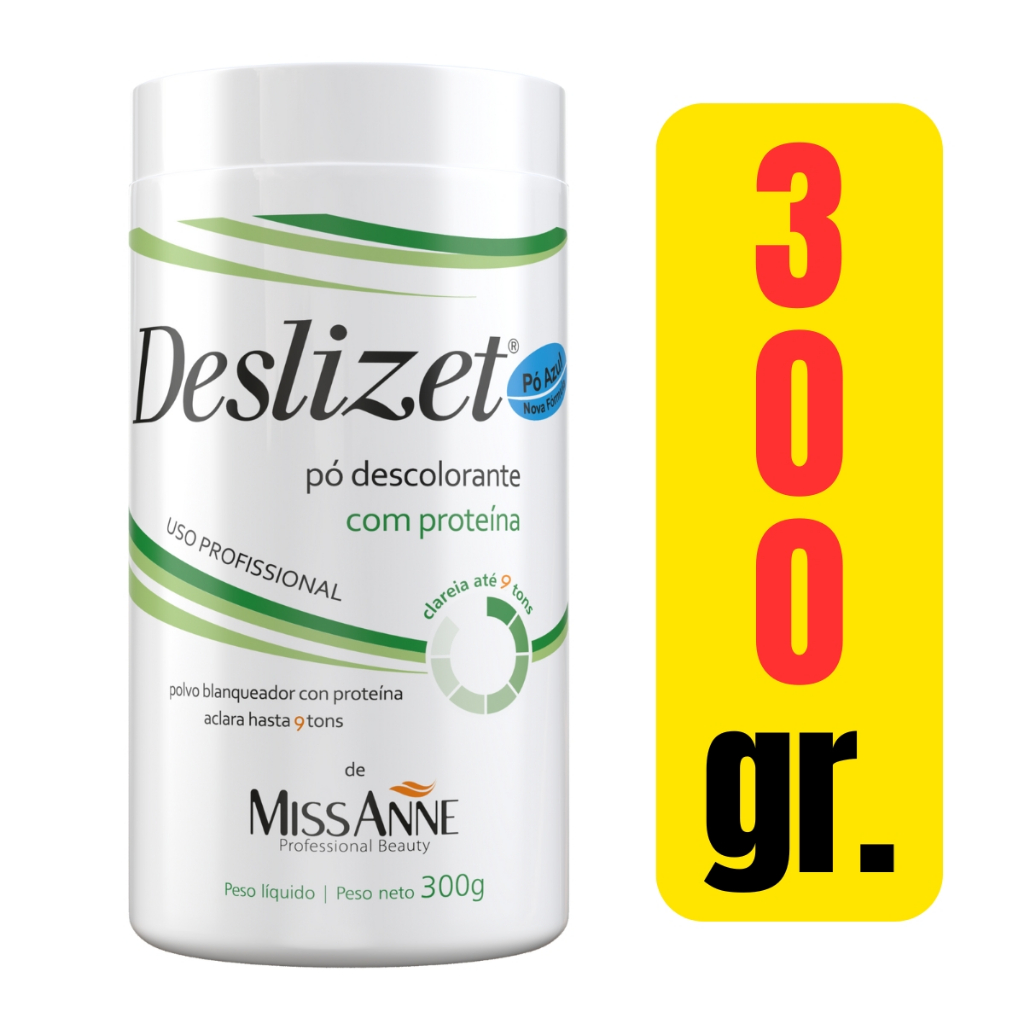 Pó Descolorante Deslizet 9 Tons Azul Miss Anne Profissional Clareamento Capilar Mechas Luzes Cabelo