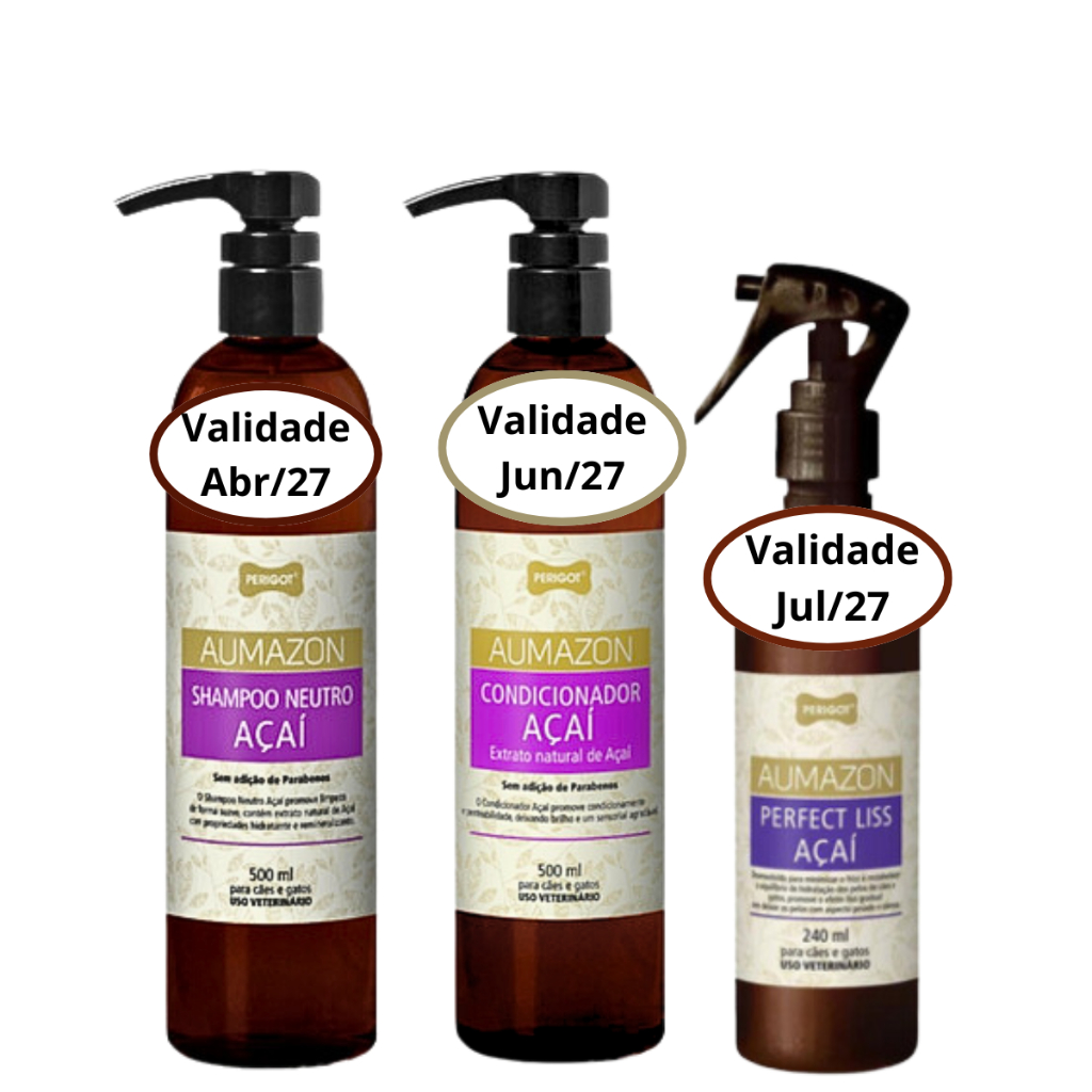 Kit Shampoo e Condicionador e Perfect Liss Açaí Perigot Pet