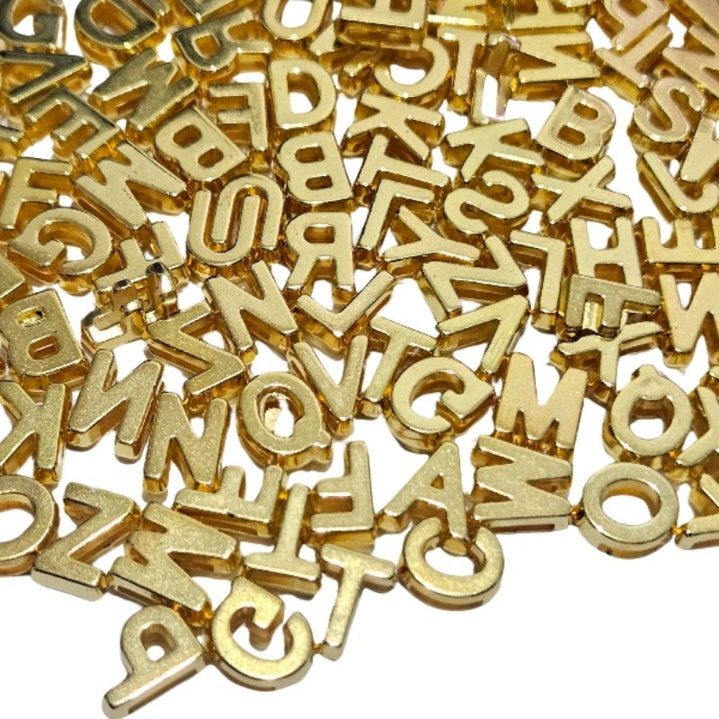 Entremeio passante letras 12mm para bijuterias artesanatos decorar em Oferta na Shopee