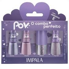 Kit Impala Pov Luara: 2 Esmaltes, 1 Top Coat e 1 Gloss Labial