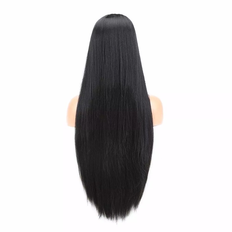 Peruca orgânico liso 70cm Preta Premium Com Silk Top100%rgânica YAN HAIR