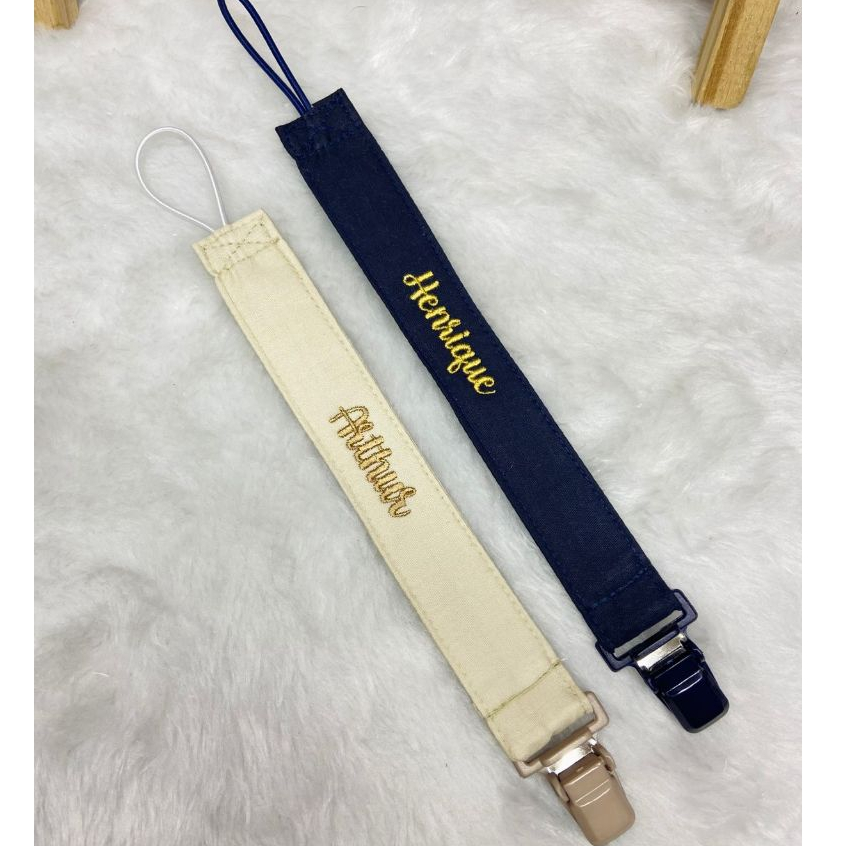 Prendedor de chupeta personalizado com nome (1UNIDADE) em Oferta na Shopee