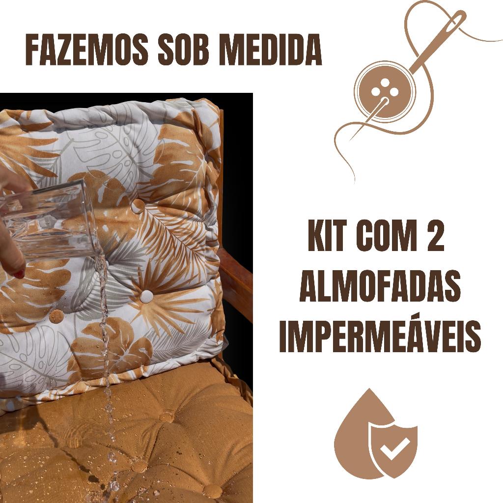 CONJUNTO 2 ALMOFADAS  25X25 FUTÓN TURCA TECIDO IMPERMEÁVEL ASSENTO ENCOSTO BANCO CADEIRA