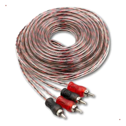 Cabo Rca Injetado Uppertech 2x2 5 Metros Dupla Blindagem Som Automotivo