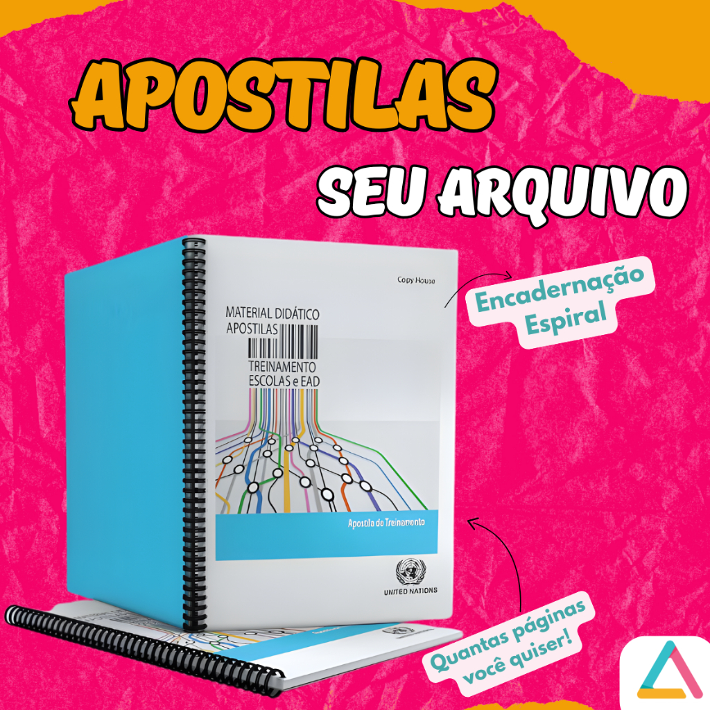 APOSTILAS - Impressão de 100 Até 500 páginas com 1 Encadernação ÚNICA em Oferta na Shopee